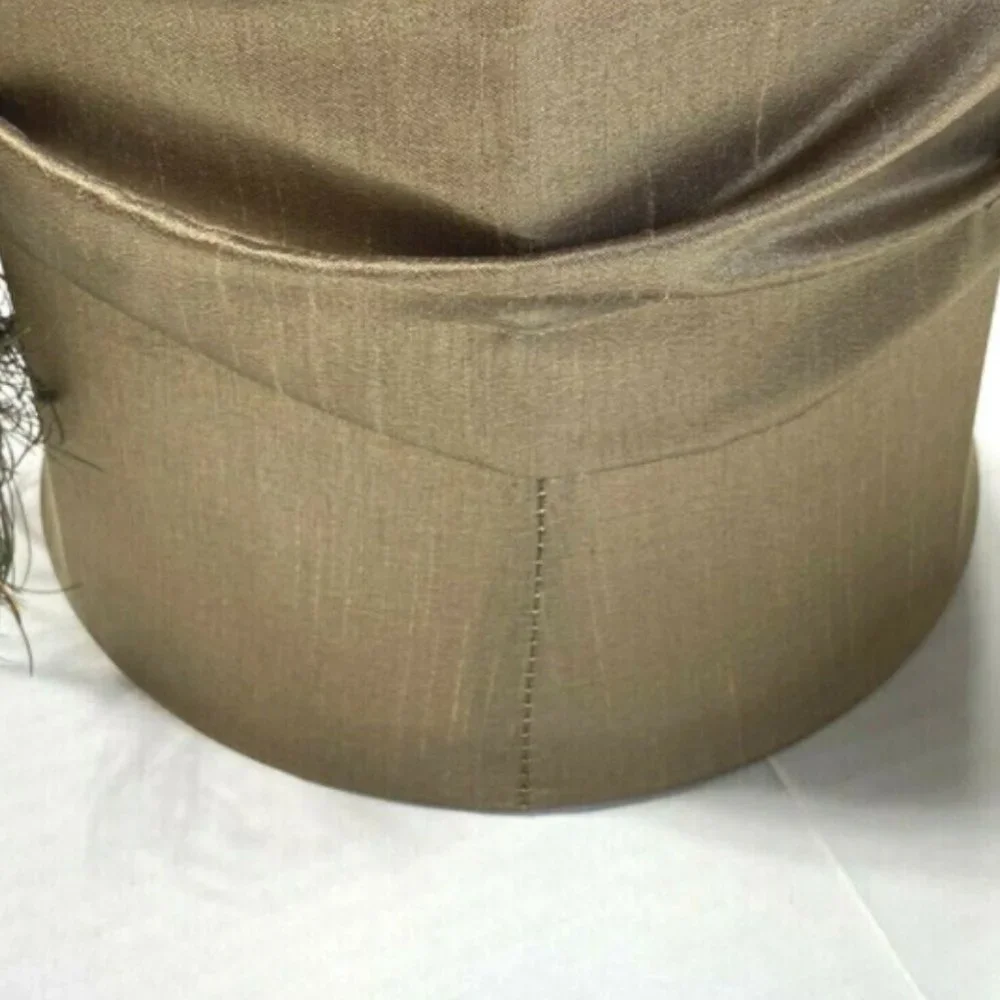 Gorgeous Luxury Satin Drum Lampshade Brown Feather